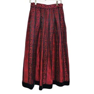 Farinae Collection Skirt Womens 6 Damask Floral Midi Velvet Vampire Whimsigoth